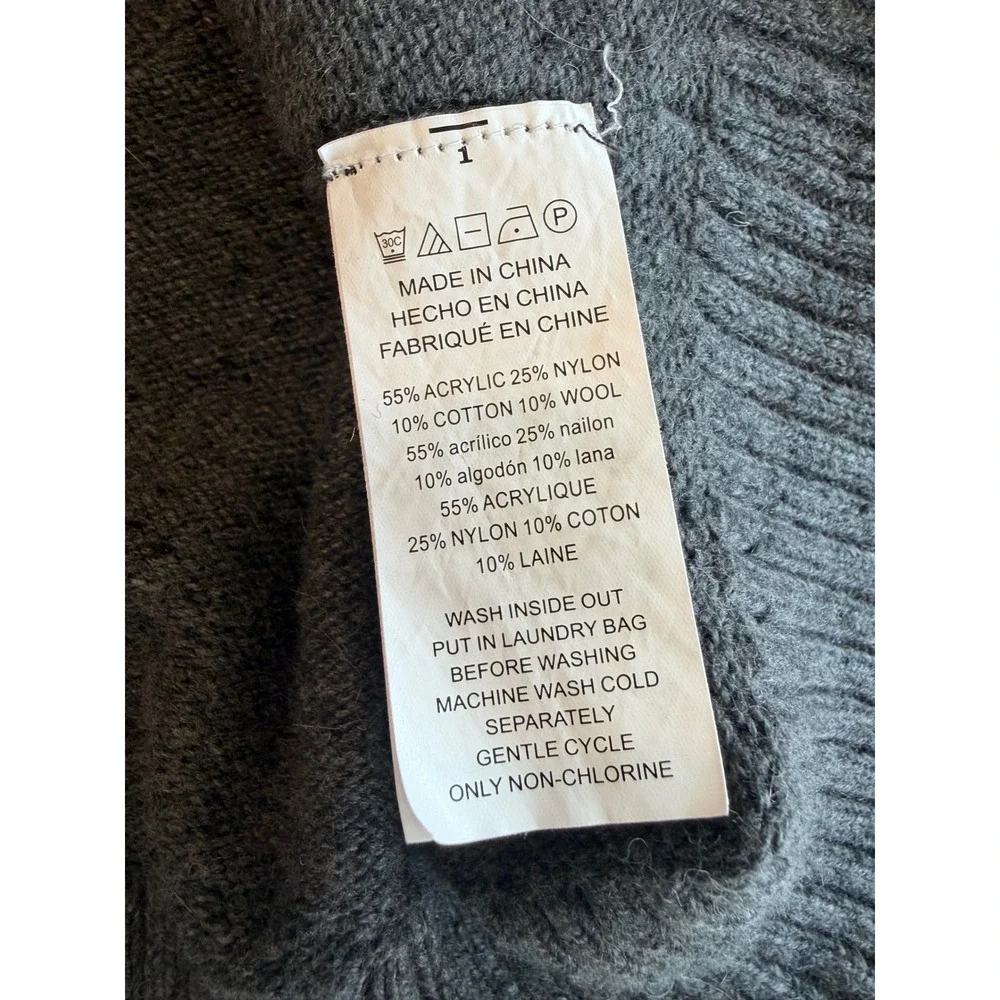 Michael Kors Womens Gray Turtleneck Sweater Wool Blend Split Hem Size Small